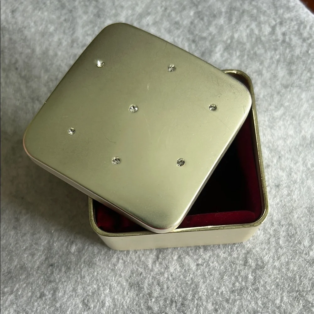 Vintage Silver Plated with Studs Trinket Box